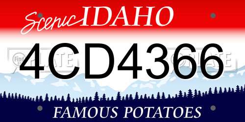 4CD4366 Idaho License Plate