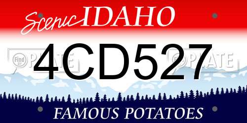 4CD527 Idaho License Plate