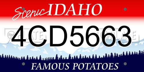4CD5663 Idaho License Plate