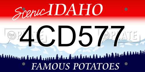 4CD577 Idaho License Plate