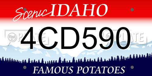 4CD590 Idaho License Plate