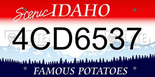 4CD6537 Idaho License Plate