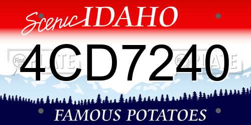 4CD7240 Idaho License Plate