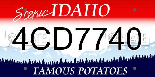 4CD7740 Idaho License Plate