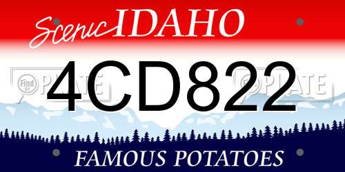 4CD822 Idaho License Plate