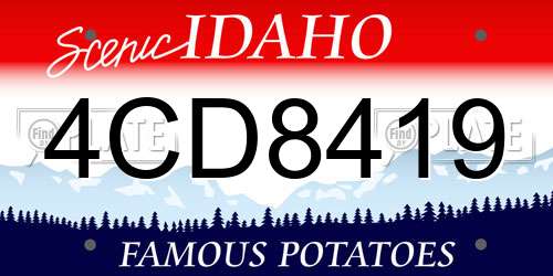 4CD8419 Idaho License Plate