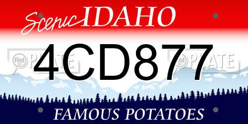 4CD877 Idaho License Plate