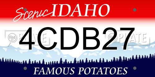 4CDB27 Idaho License Plate