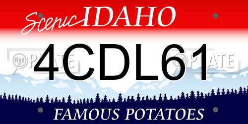 4CDL61 Idaho License Plate