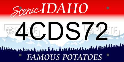 4CDS72 Idaho License Plate