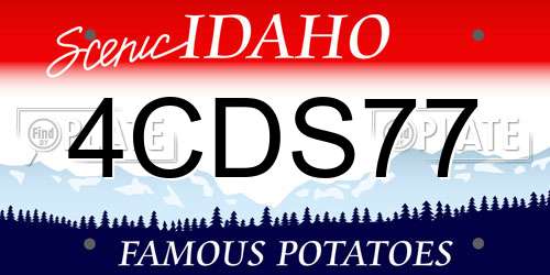4CDS77 Idaho License Plate