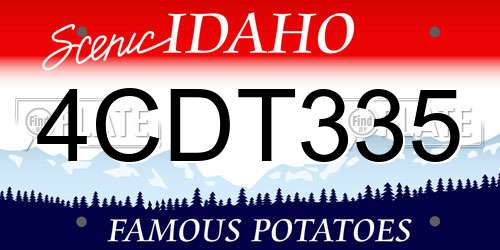 4CDT335 Idaho License Plate