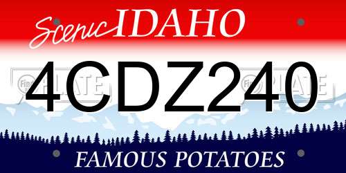 4CDZ240 Idaho License Plate