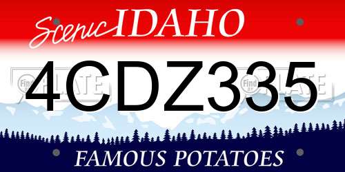 4CDZ335 Idaho License Plate
