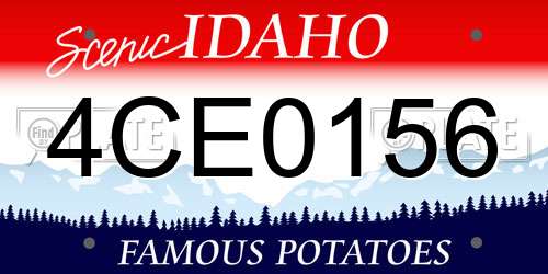 4CE0156 Idaho License Plate