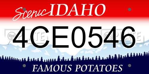 4CE0546 Idaho License Plate