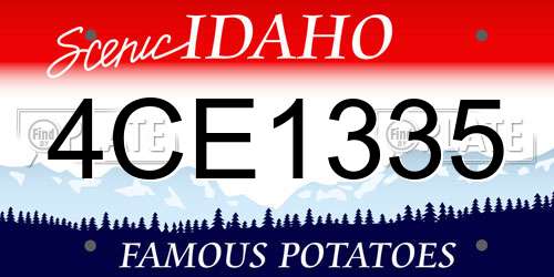 4CE1335 Idaho License Plate