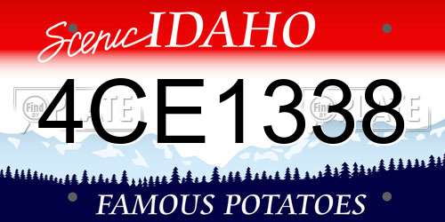 4CE1338 Idaho License Plate