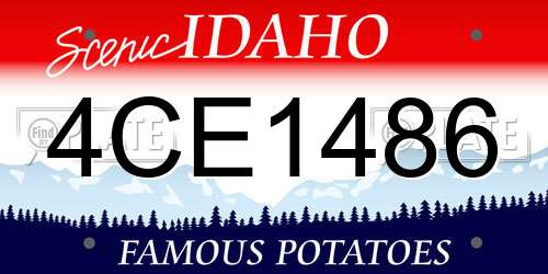 4CE1486 Idaho License Plate