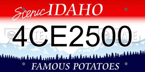 4CE2500 Idaho License Plate