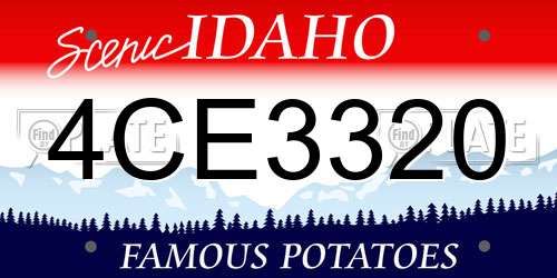 4CE3320 Idaho License Plate