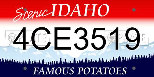 4CE3519 Idaho License Plate