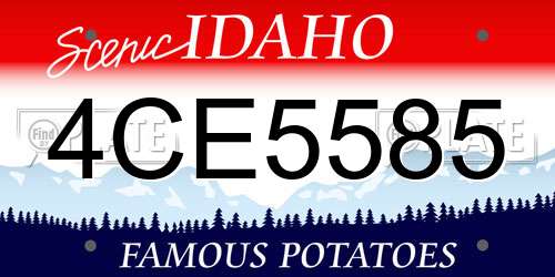 4CE5585 Idaho License Plate
