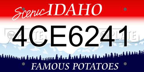 4CE6241 Idaho License Plate