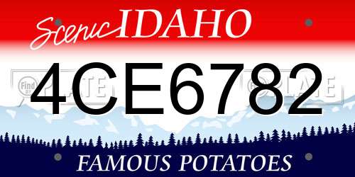 4CE6782 Idaho License Plate