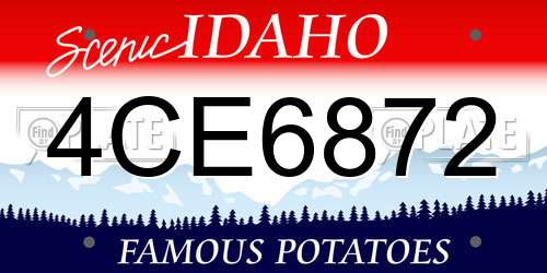 4CE6872 Idaho License Plate