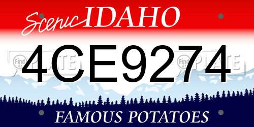 4CE9274 Idaho License Plate