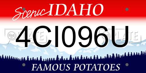 4CI096U Idaho License Plate
