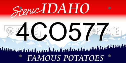4CO577 Idaho License Plate