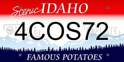 4COS72 Idaho License Plate