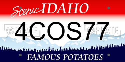 4COS77 Idaho License Plate