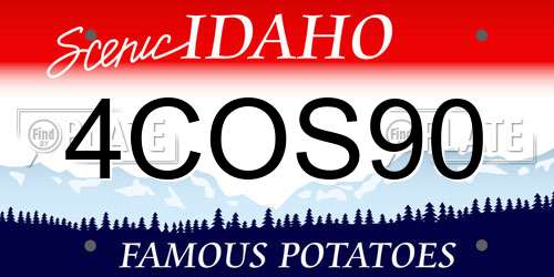 4COS90 Idaho License Plate