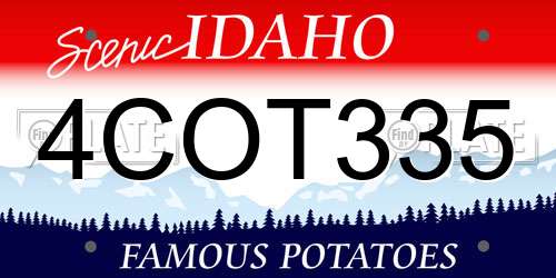 4COT335 Idaho License Plate