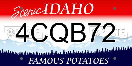 4CQB72 Idaho License Plate
