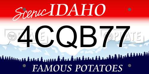 4CQB77 Idaho License Plate