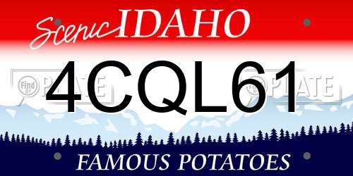 4CQL61 Idaho License Plate