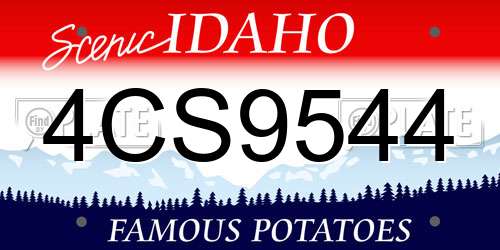 4CS9544 Idaho License Plate