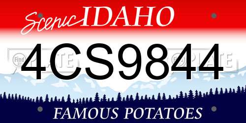 4CS9844 Idaho License Plate