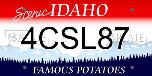 4CSL87 Idaho License Plate