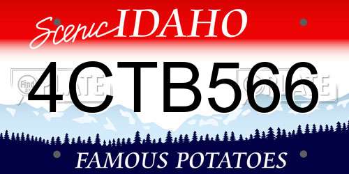 4CTB566 Idaho License Plate