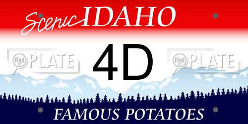 4D Idaho License Plate