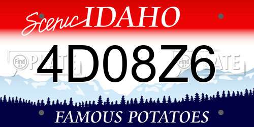 4D08Z6 Idaho License Plate