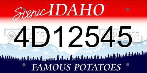 4D12545 Idaho License Plate