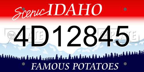 4D12845 Idaho License Plate