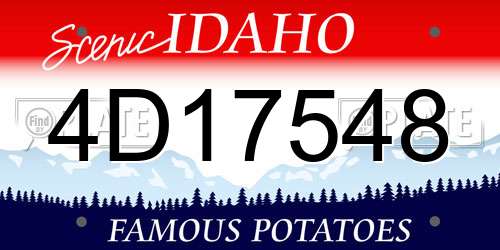 4D17548 Idaho License Plate