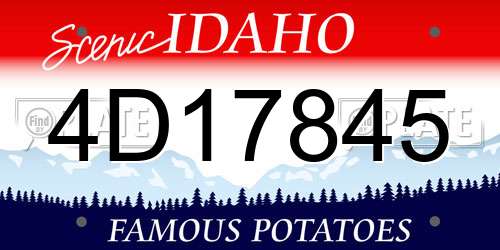 4D17845 Idaho License Plate